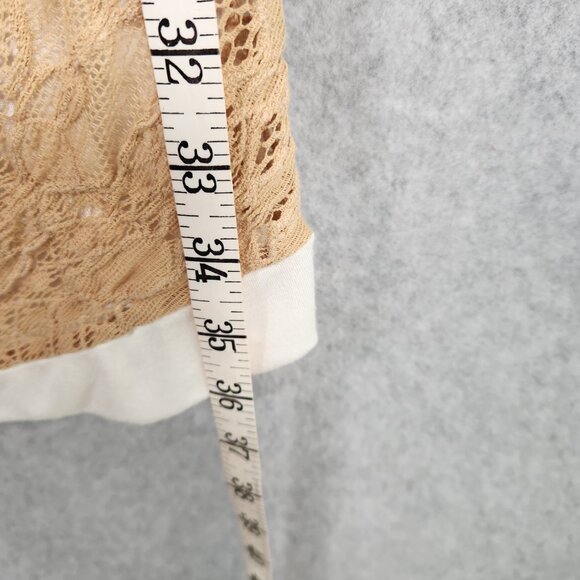 A.L.C. Lace Ruched Bodycon Dress in Tan Long Sleeve Women's Size M - Picture 5 of 11